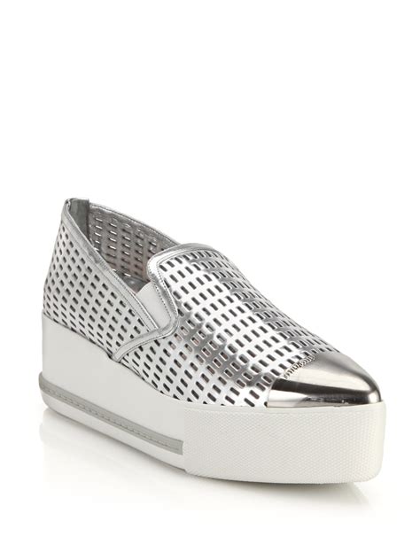 miu miu metal cap toe slip-on sneakers|miu michael shoes.